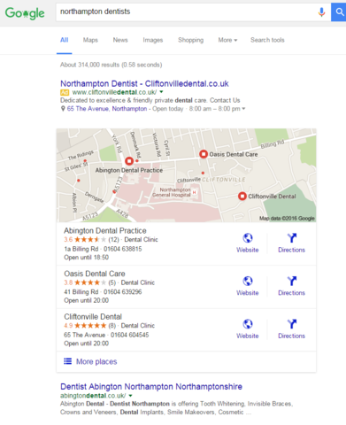 google map pack seo listing in San Francisco